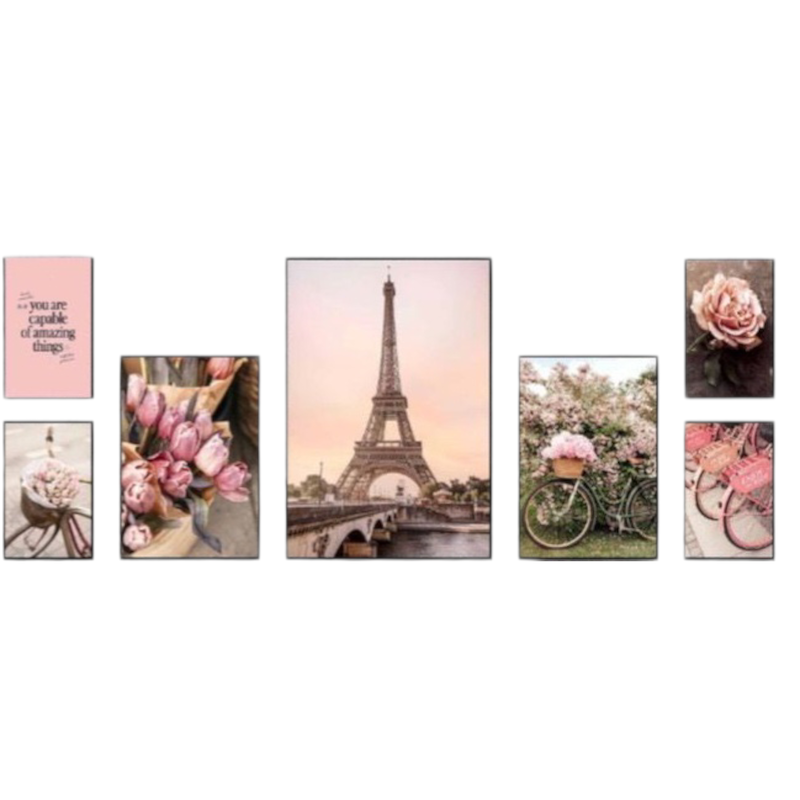 تابلو دکوراتیو 7 تکه برجسته با فریم pvc کد 117