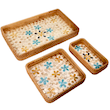 سینی حصیری مستطیلی کف صدفی (سه سایز) کد 61