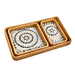 سینی حصیری مستطیلی کف صدفی (سه سایز) کد 71