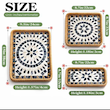 سینی حصیری مستطیلی کف صدفی (سه سایز) کد 71
