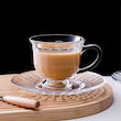 فنجان و نعلبکی شیشه‌ای چای مدل وینتیج ۲۲۰ میلی‌لیتر ۶ عددی