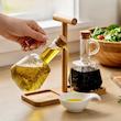 آبلیمو خوری و روغن‌ریز دوقلو با استند چوبی بامبو مدل کف مربع
