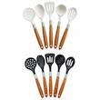 کفگیر و ملاقه 5 پارچه Kitchen Tools سیلیکونی با دسته چوبی
