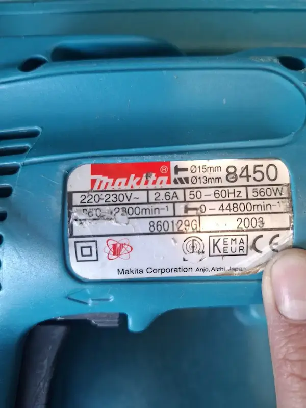 دریل برقی ماکیتا 8450 پلاک قرمز ژاپن makita چکشی کاکرده