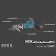 اره افقی بر شارژی رونیکس مدل 8103K با موتور DC پرقدرت، کنترل سرعت، برش چوب تا 20 میلی‌متر و فلز، ابزارگیر اتوماتیک، پایه شاخه‌زنی و فست شارژ همراه باتری 2 آمپرساعت