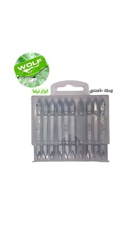نوک پیچ گوشتی دوسر ۴سو و ۲سو۴سو ۶.۵سانت ولف بسته۱۰عددی