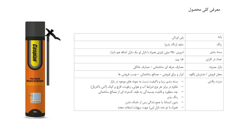 اسپری فوم پلی اورتان کاسپین