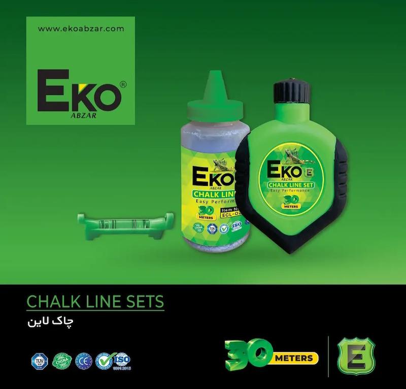 چاک لاین اکو ۱۵و۳۰متری با پودر رنگی و آب تراز(Eko)