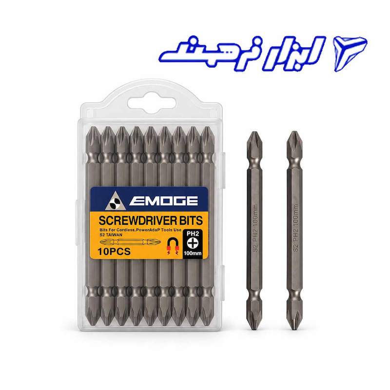 نوک پیچگوشتی 10سانت دوسر چهارسو EMOGE