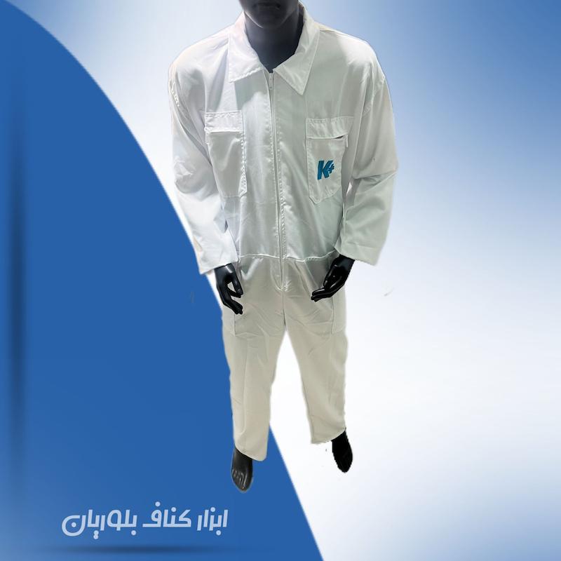 لباس کار کناف مدل سرهمی سفید 