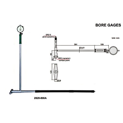 گیج سیلندر اینسایز گستره ۸۰۰-۴۰۰ میلی متر کد ۸۰۰-۲۸۲۸