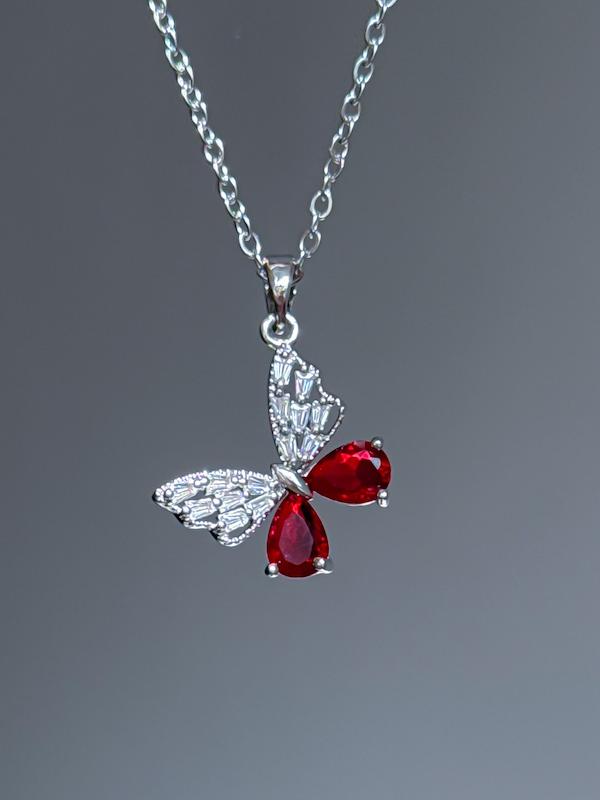 گردنبند پروانه قرمز