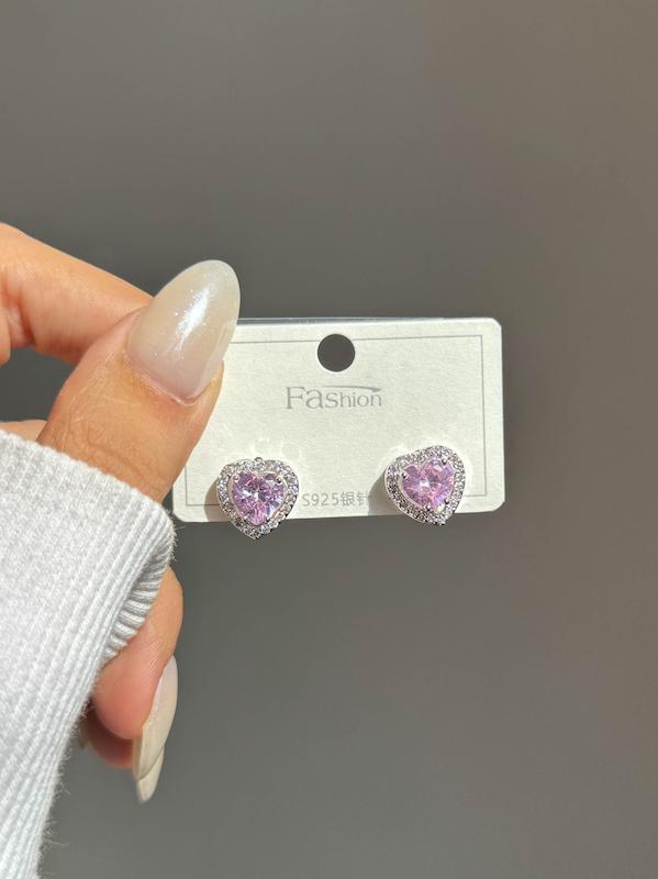 گوشواره قلب صورتی