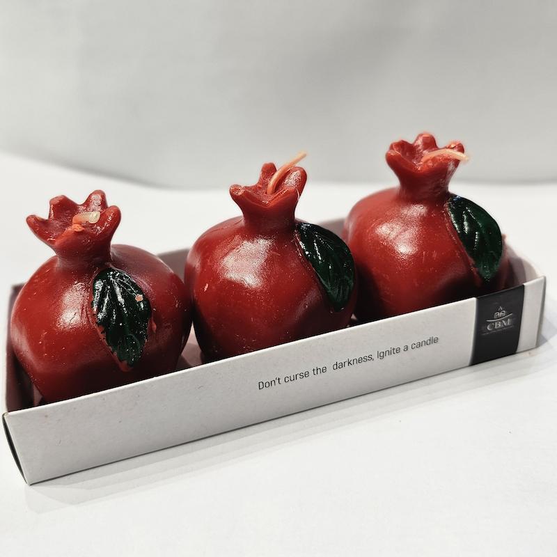 پک شمع انار سه تایی