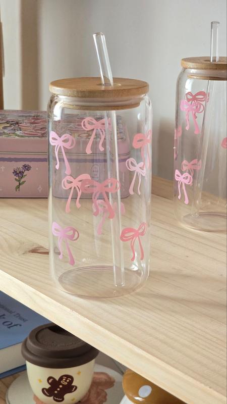 تراول ماگ پاپیونی شیشه ای