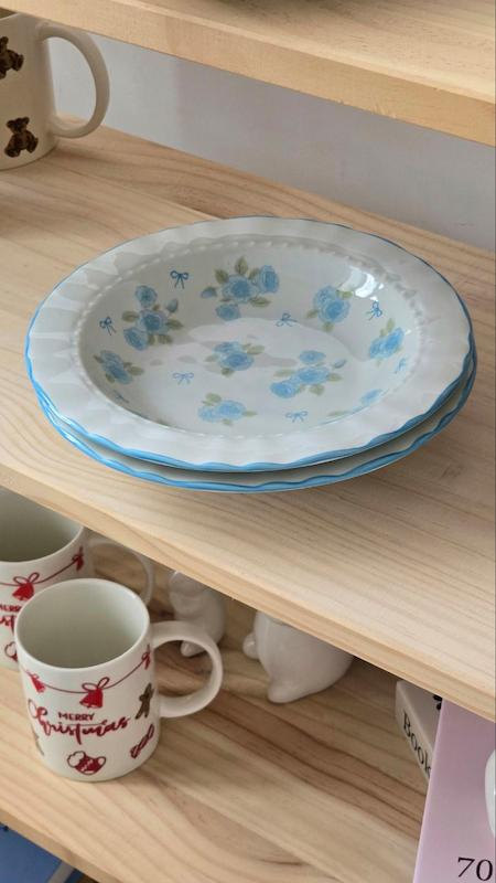 بشقاب ابی گلدار