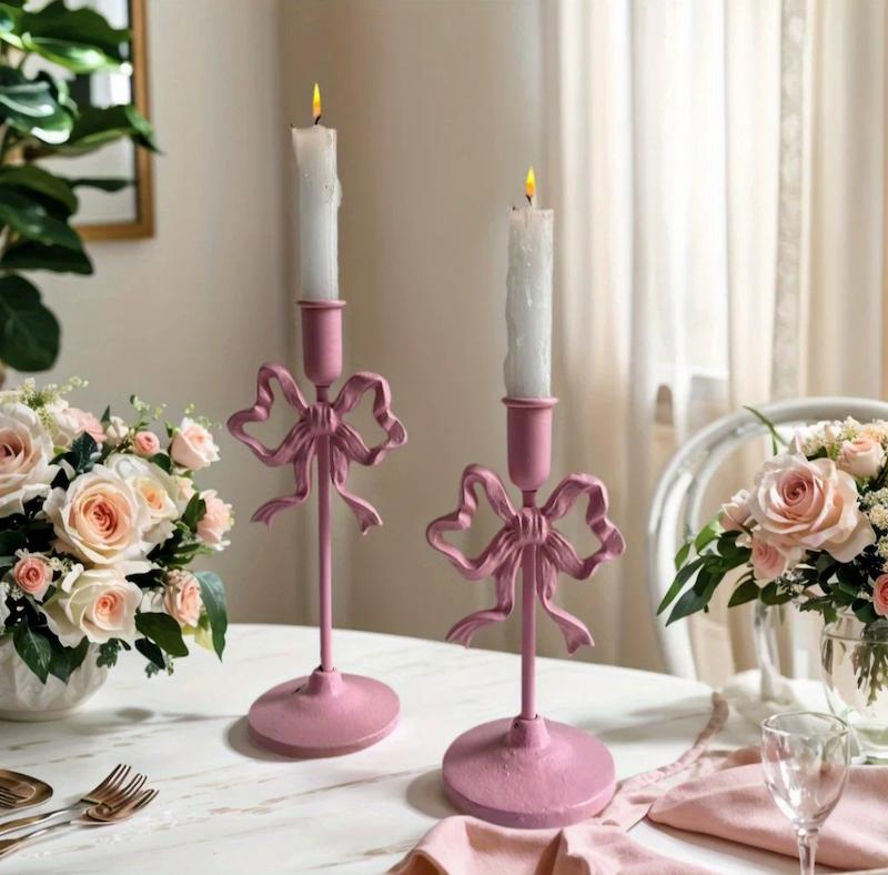 جاشمعی صورتی پاپیونی