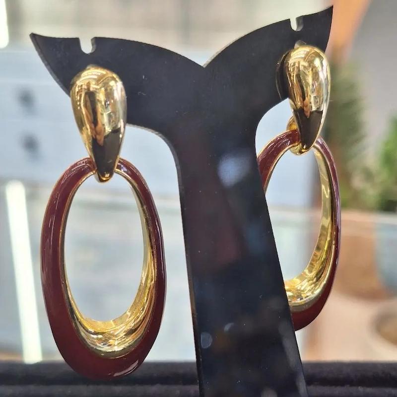گوشواره مینا کاری میخ نقره