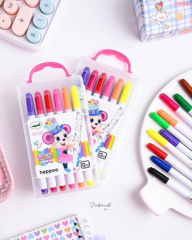 ماژیک 12 رنگ  با جعبه طلقی