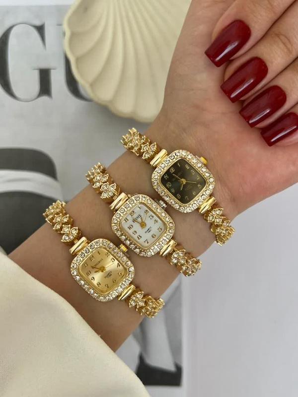 ساعت هانگری  نگین دار طلایی