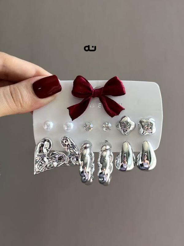 پک گوشواره آب نقره نقره ای
