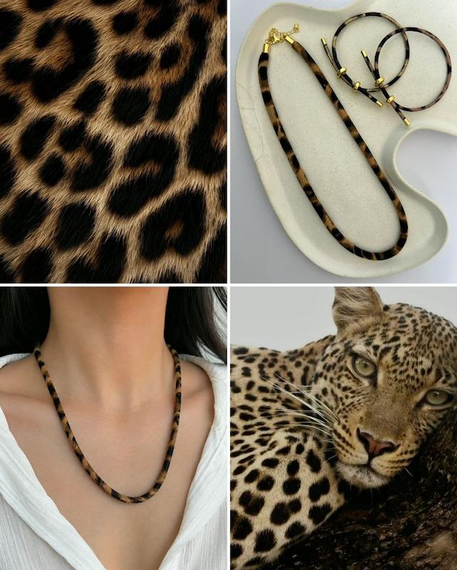 گردنبند لوله ای طرح پلنگی