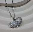 گردنبند مروارید داخل صدف،نگین دار،استیل