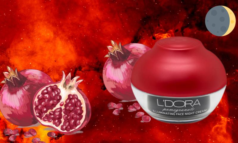 کرم روشن کننده شب صورت و گردن انار مناسب انواع پوست لدورا 50میلی لیتر