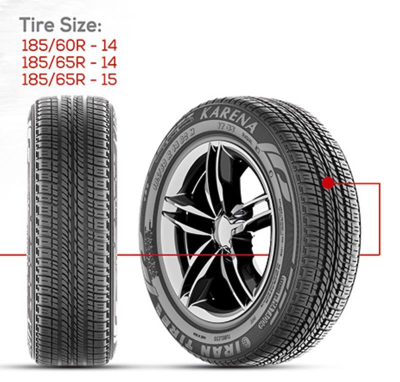 لاستیک ایران تایر سایز 185/65R14 طرح کارنا تولید 2025 ( قیمت حلقه ای)
