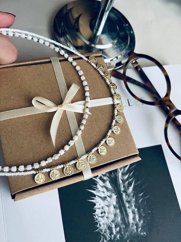 گردنبند ست تابستونی سفید