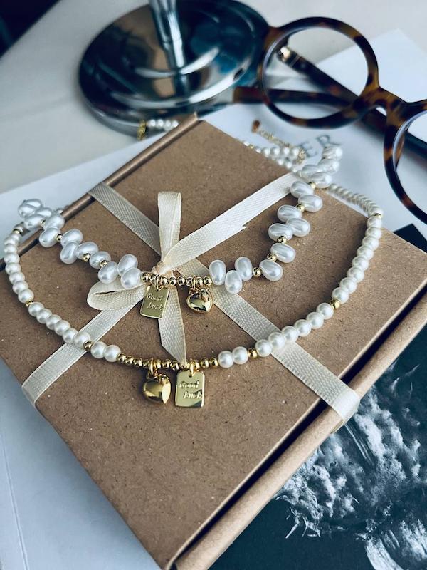 گردنبند مرواریدی تابستونی ست با دستبند