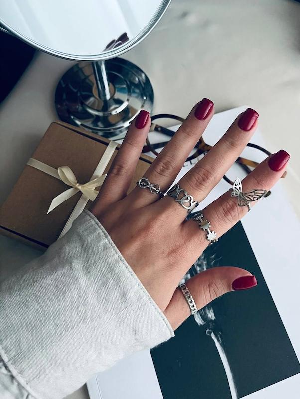 انگشتر پک پنچ تایی نقره‌‌ای