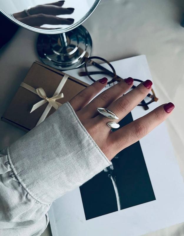 انگشتر دو لبه بیضی