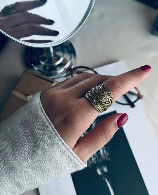 انگشتر برنجی طرحدار