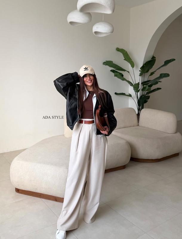 شلوار بگ فاستونی کرم دیپلمات 