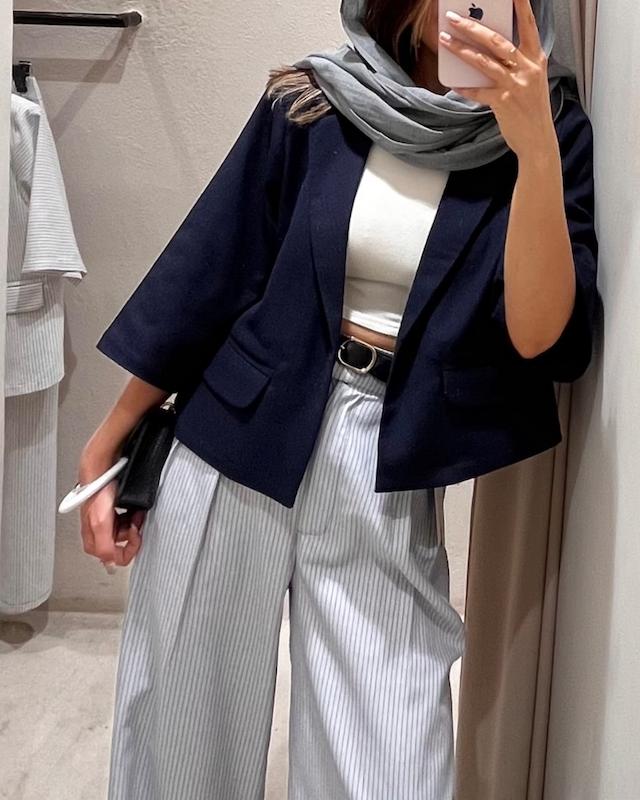 کت لینن سورمه ای 