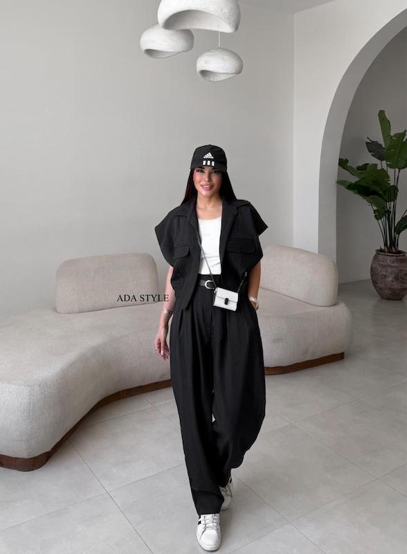 شلوار خمره ای بگ مشکی