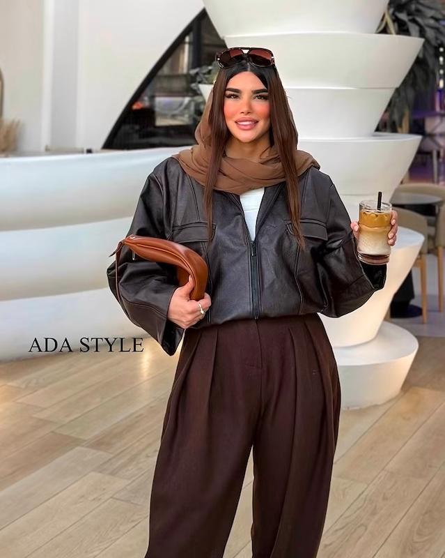 بامبر چرم قهوه ای