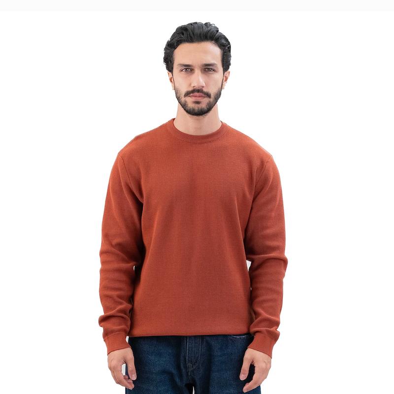 پلیور بافت یقه گرد رگولارفیت مردانه - 03252158