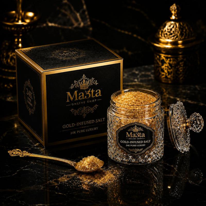 نمک با ذرات طلای خوراکی 