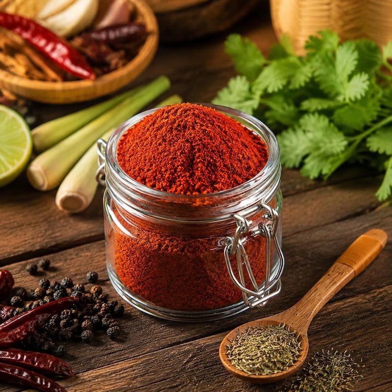 پریک دنگ هوم، ما۳تا، فلفل قرمز تند، فلفل تایلندی، فلفل معطر، ادویه تند، ادویه تایلندی، خرید ادویه، ادویه در اصفهان، فلفل قرمز اصفهان، ادویه غذا، چاشنی تند، فلفل برای مرغ، فلفل برای ماهی، ادویه خاص English Keywords:Prik Daeng Hom, Ma3ta, Thai chili pepper, red chili, spicy seasoning, aromatic chili, Thai spice, chili blend, hot pepper seasoning, red pepper spice, chili powder, spicy condiment, gourmet spice, chili for chicken, chili for seafood