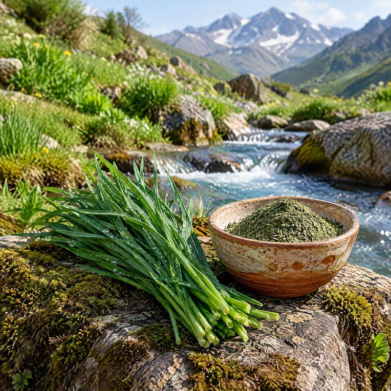 تره وحشی، تره چشمه، سبزی معطر کوهستانی، هشترود، آذربایجان شرقی، ادویه ما۳تا، سبزی خشک اصیل، خرید سبزی خشک اصفهان، سبزی کوکو، سبزی آش wild leek, mountain herb, dried herb Iran, Hashtrud herb, Azerbaijan spice, ma3ta spice, organic wild herb, Persian herb powder, kuku herb, ash herb, Isfahan spice shop, natural dried vegetable, spring herb, rare herb Iran, traditional Persian herb