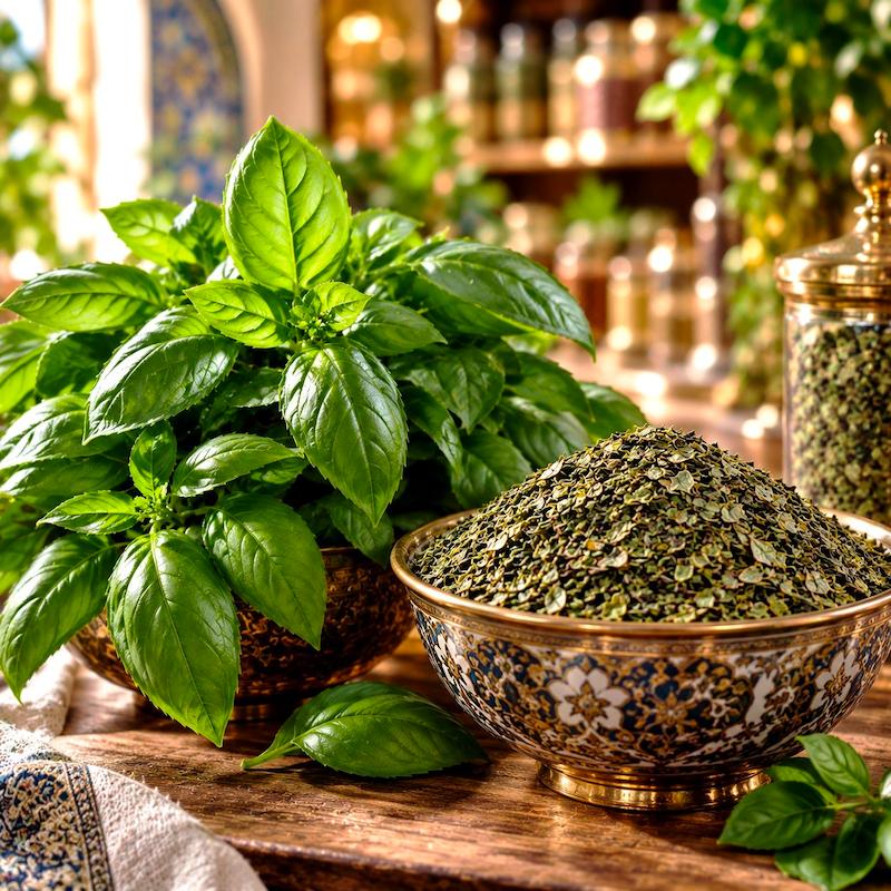 ریحان سبز مرق کاشان، ریحان خشک، ریحان خوش عطر، ریحان کاشان، خرید ریحان، ادویه ما۳تا، اصفهان، ایران، فروشگاه اینترنتی، آنلاین شاپ ما۳تا، ادویه ما۳تا اصفهان، ادویه معطر، سبزی خشک، خرید سبزی خشک، ارسال به سراسر کشور green basil, dried basil, fragrant basil, basil from Kashan, Kashan basil, Iranian basil, dried herbs, aromatic herbs, basil spice, Persian basil, Iranian spices, Advieh Ma3ta, Ma3ta spices, Isfahan spices, dried basil Iran