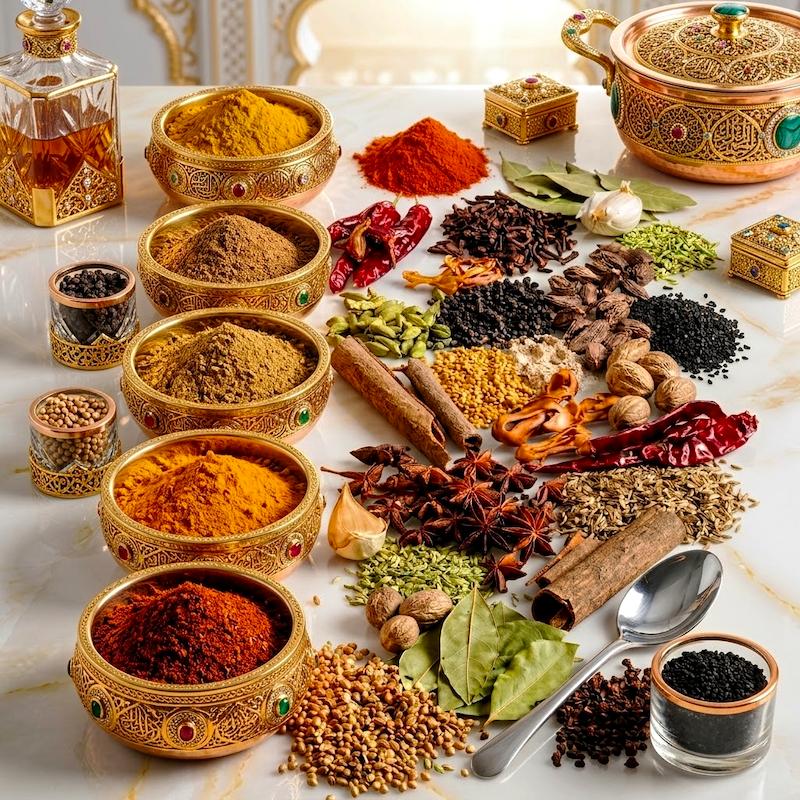 ادویه ما۳تا، جنتل گلد، ادویه درباری، ادویه لوکس، ادویه اصفهان، خرید ادویه، سرآشپز ابوظبی، ادویجات Gentle Gold Ma3ta, Ma3ta spice blend, luxury spice blend, royal court spices, gourmet spice mix, premium spices, Isfahan spices, buy spices online, Persian spices, Abu Dhabi chef spice, artisan spice blend, complete spice mix, luxury seasoning, Iranian spice brand, royal cuisine seasoning