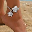 پابند  زنانه وارداتی طرح silver flower رنگ نقره ای