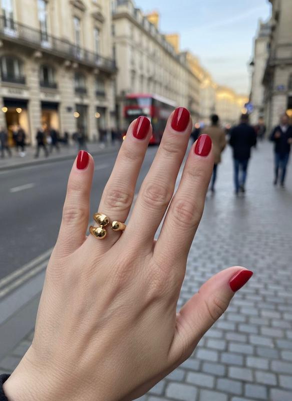 انگشتر زنانه وارداتی طرح Three rounds رنگ طلایی فری سایز 