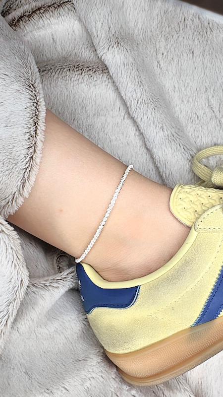 پابند زنانه وارداتی طرح خاویاری رنگ نقره ای