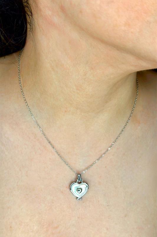 گردنبند قلبه نقره ای