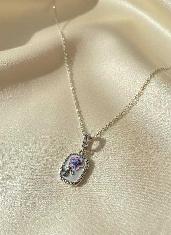 گردنبند مینا مستطیل