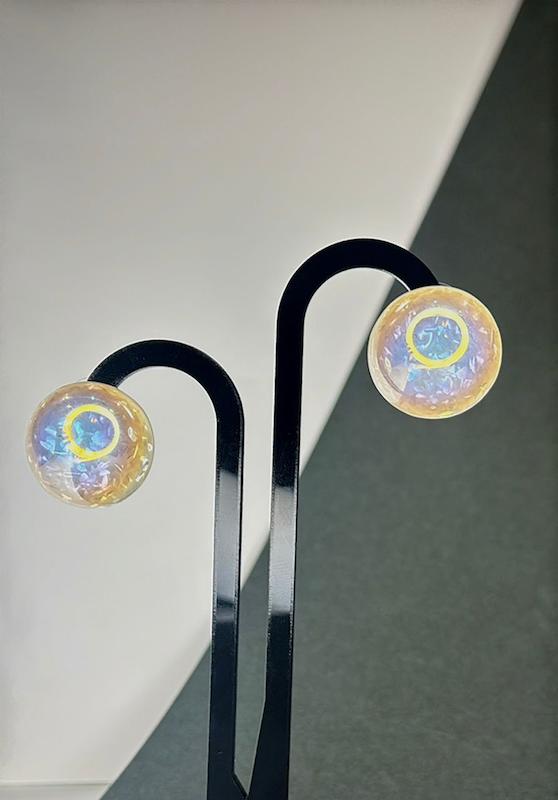 گوشواره زنانه وارداتی طرح  shiny round شاین دار مدل سوزنی 